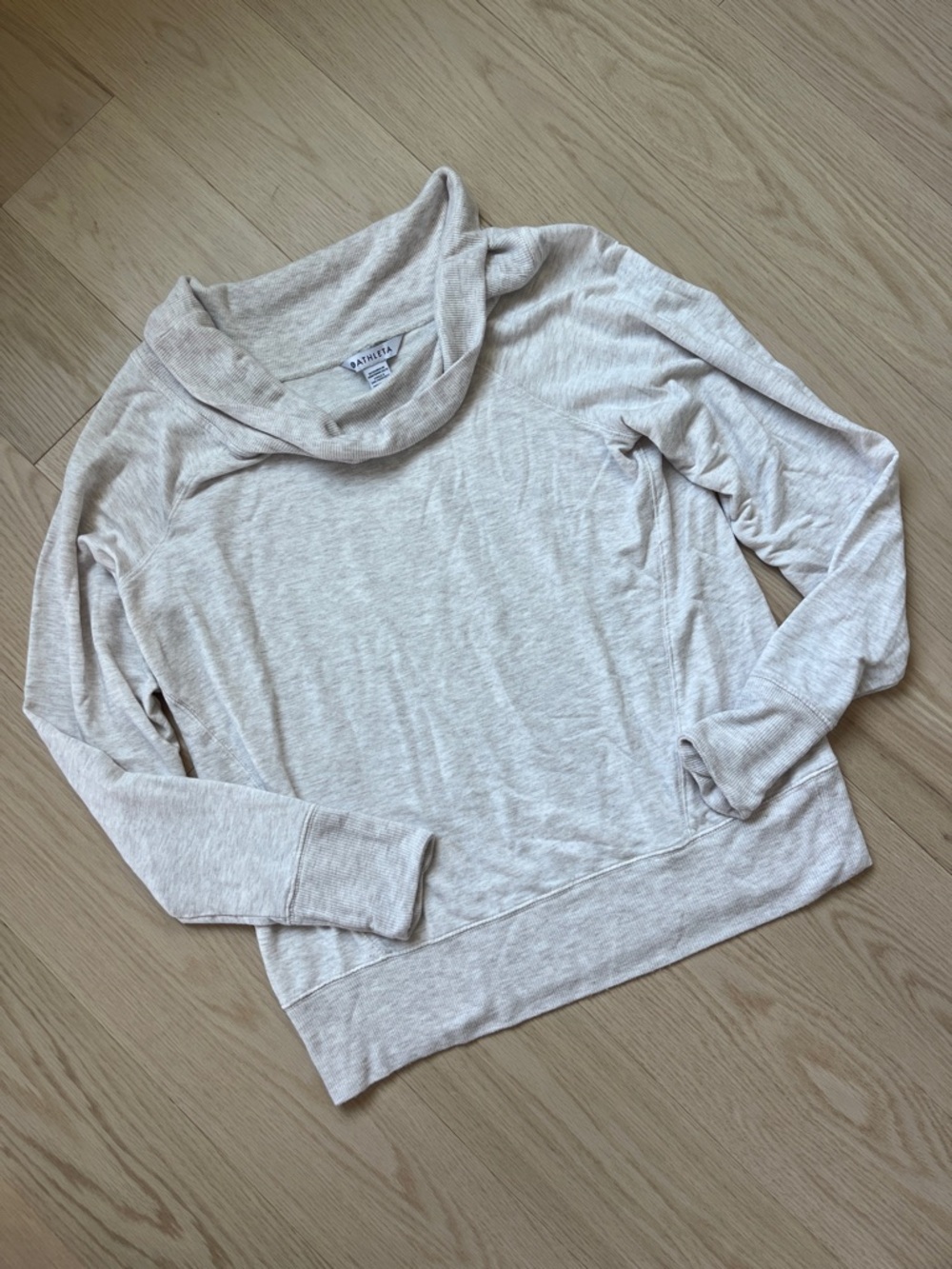 Athleta Light Beige Cowl-Neck Sweatshirt